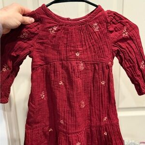 Cat & Jack Burgundy Embroidered Kids Dress
